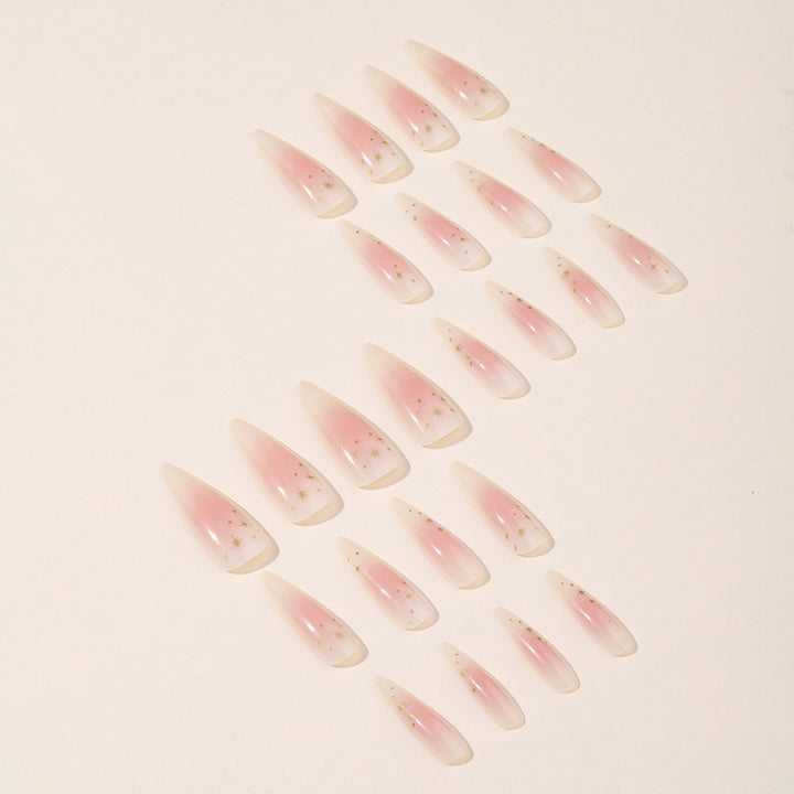 Decorative Press-On Nail Art Set with Glitter Accents