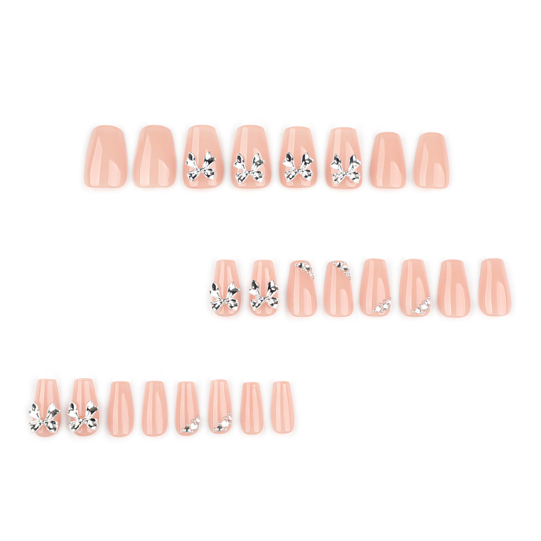 Artful Nail Extensions with Shiny Accents Kalsten