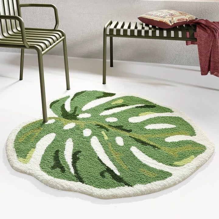 Leaf-Shaped Plush Bath Mat  1789754064