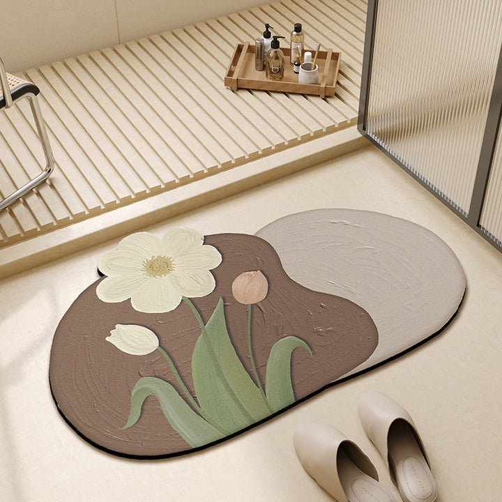 Floral Shape Bathroom Mat