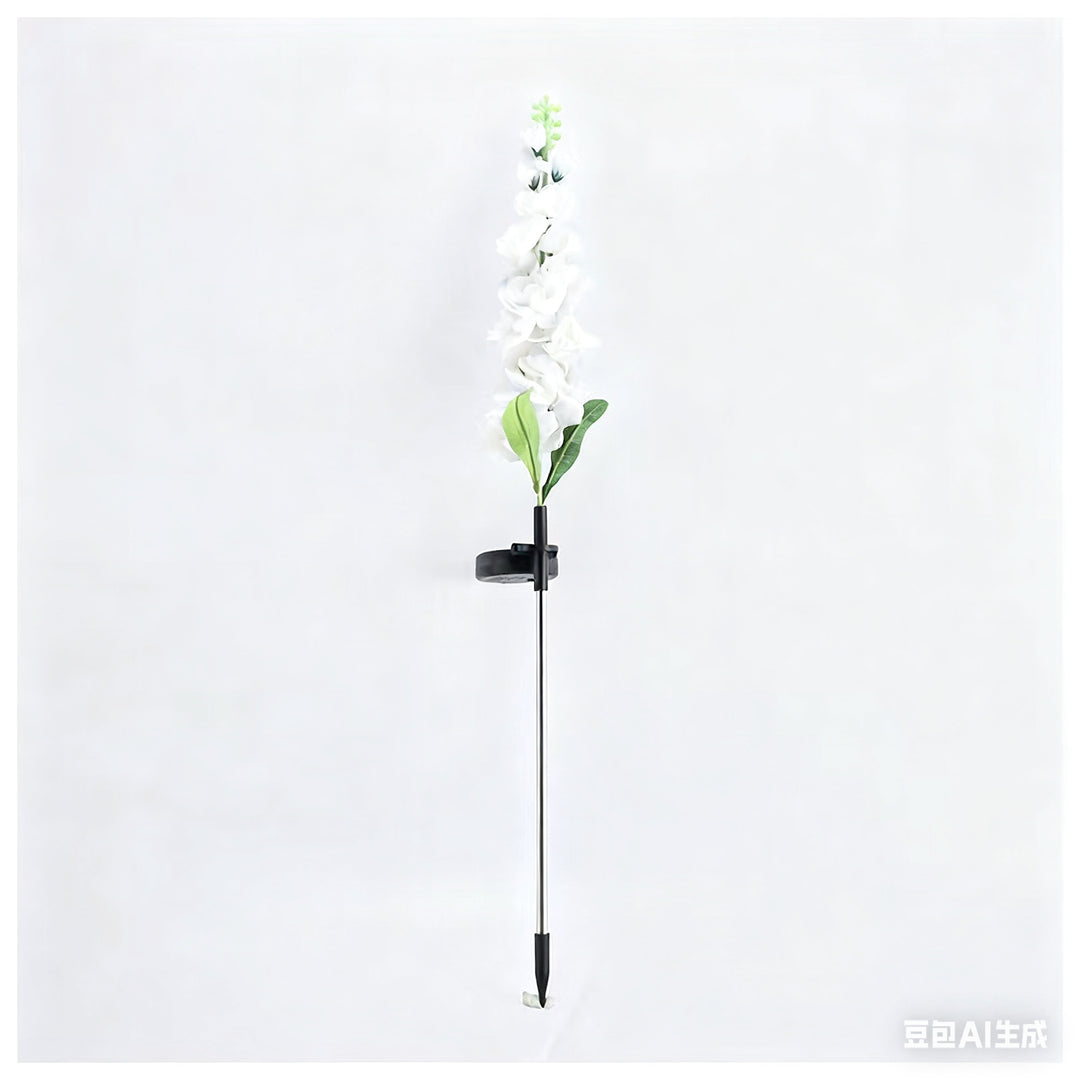 Tall Artificial Delphinium Floral Stake With Adjustable Metal Ground Spike And Removable Clamp Kalsten