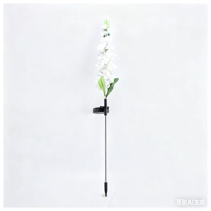 Tall Artificial Delphinium Floral Stake With Adjustable Metal Ground Spike And Removable Clamp Kalsten