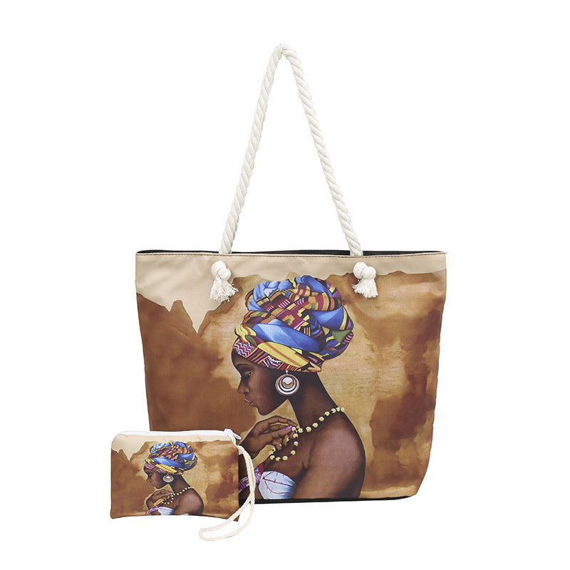 WoStylish Graphic Print Beach Tote Bag Kalsten