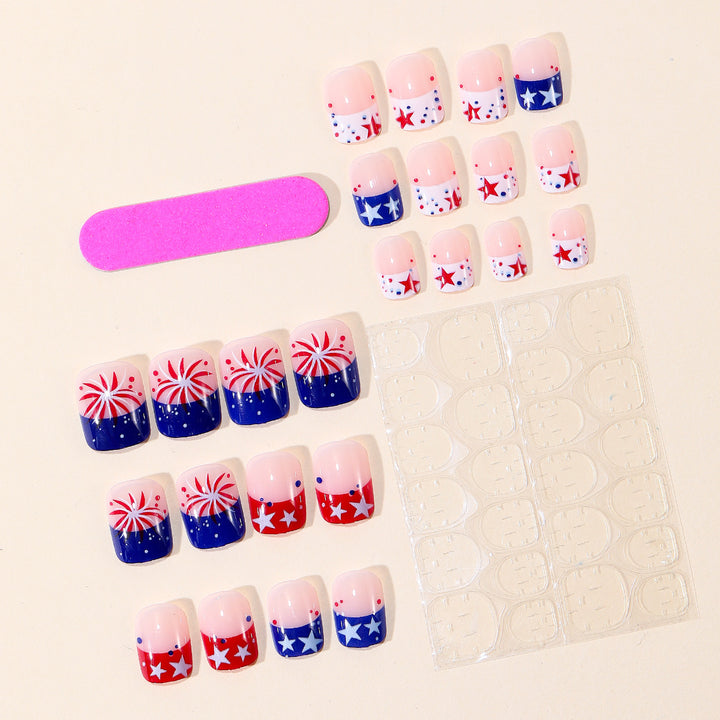 Patriotic Themed Gel Nail Art Extensions Kalsten