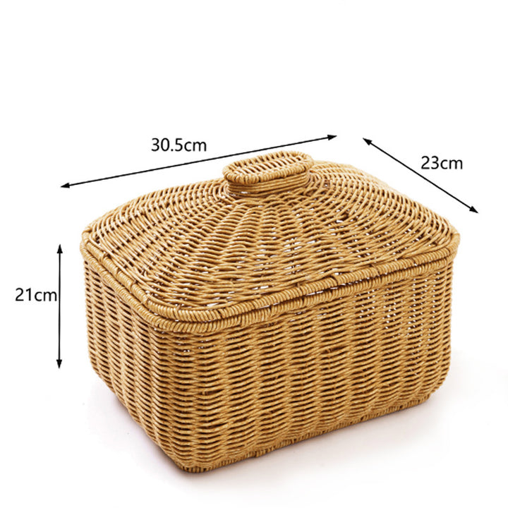 Woven Storage Container with Lid Kalsten