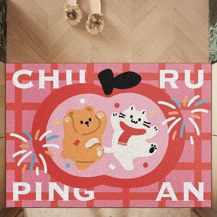 Cute Bear Pattern Doormat for Home Entryway