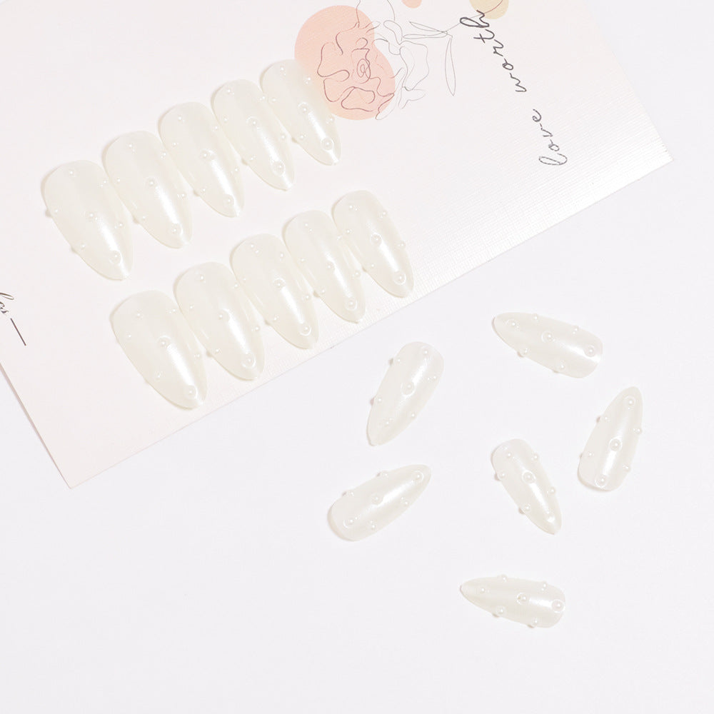 Premium Pearl-Embellished Stiletto Press-On Nails Kalsten