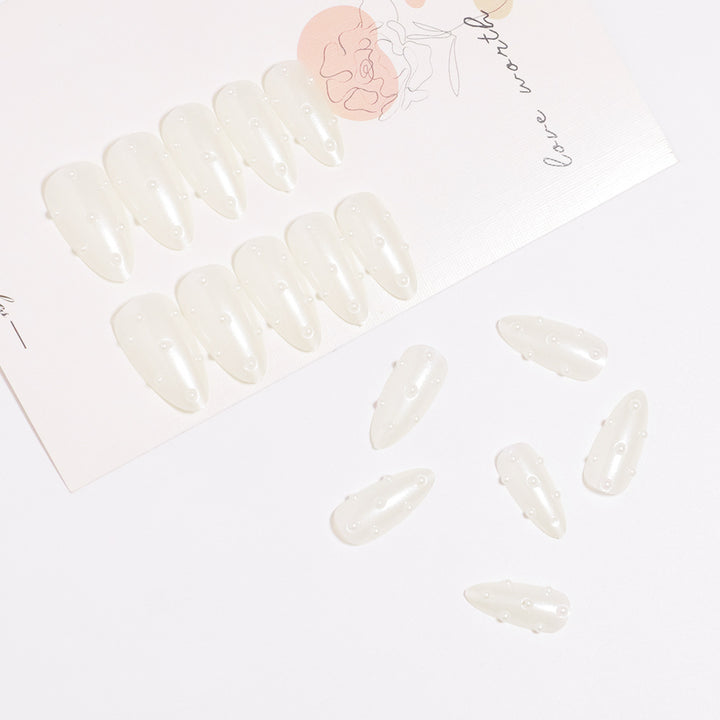Premium Pearl-Embellished Stiletto Press-On Nails Kalsten