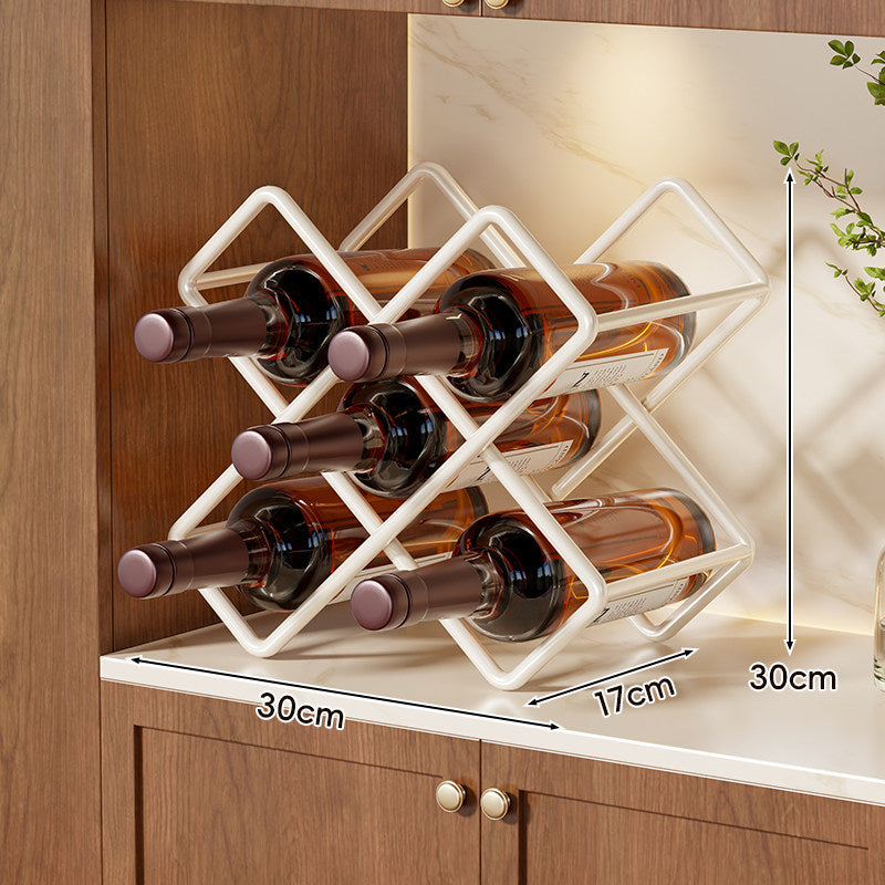 Metal Six-Bottle Diamond Countertop Wine Rack