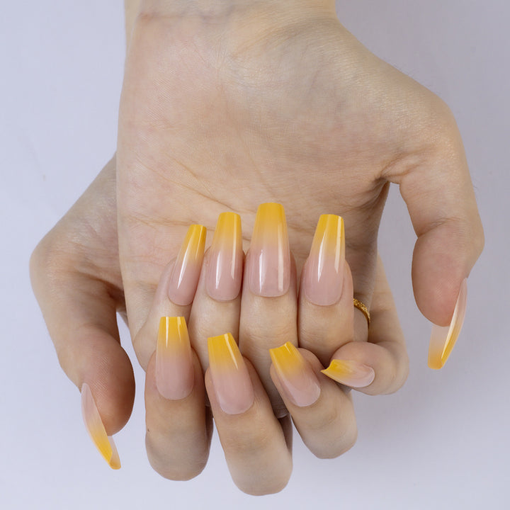 Glamorous artificial nails with elegant ombre design Kalsten