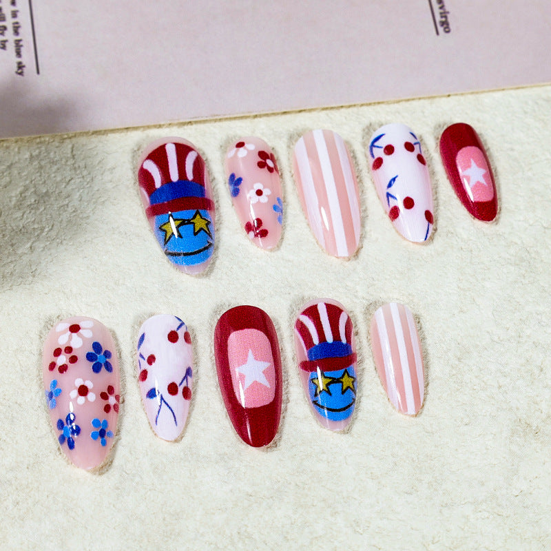 Artificial nail set with creative flower and star designs Kalsten