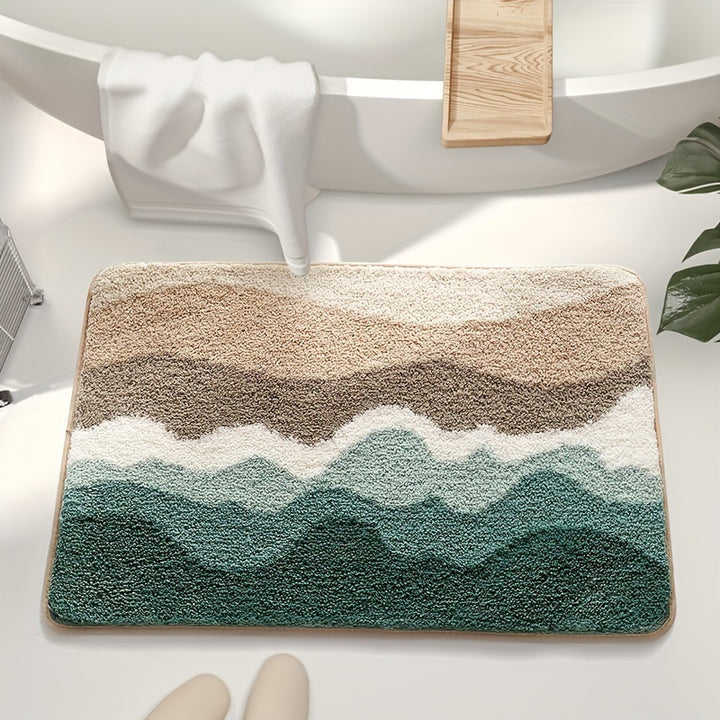 Soft Textured Abstract Pattern Bath Mat