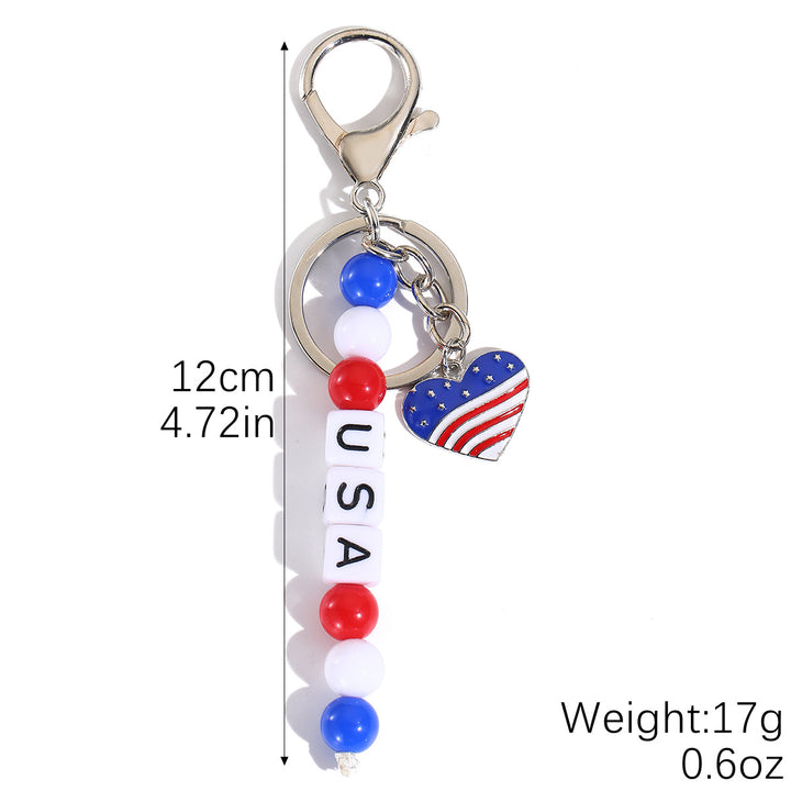 Unisex keychain with letter beads and American star pendant Kalsten