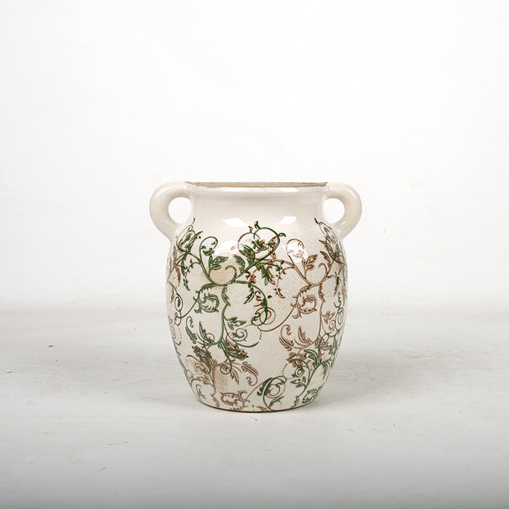 Decorative plant pot with floral accents Kalsten