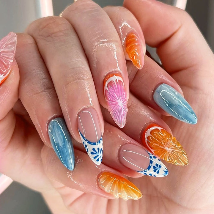 Nail Art Set with Fruity Motifs and Colorful Designs Kalsten