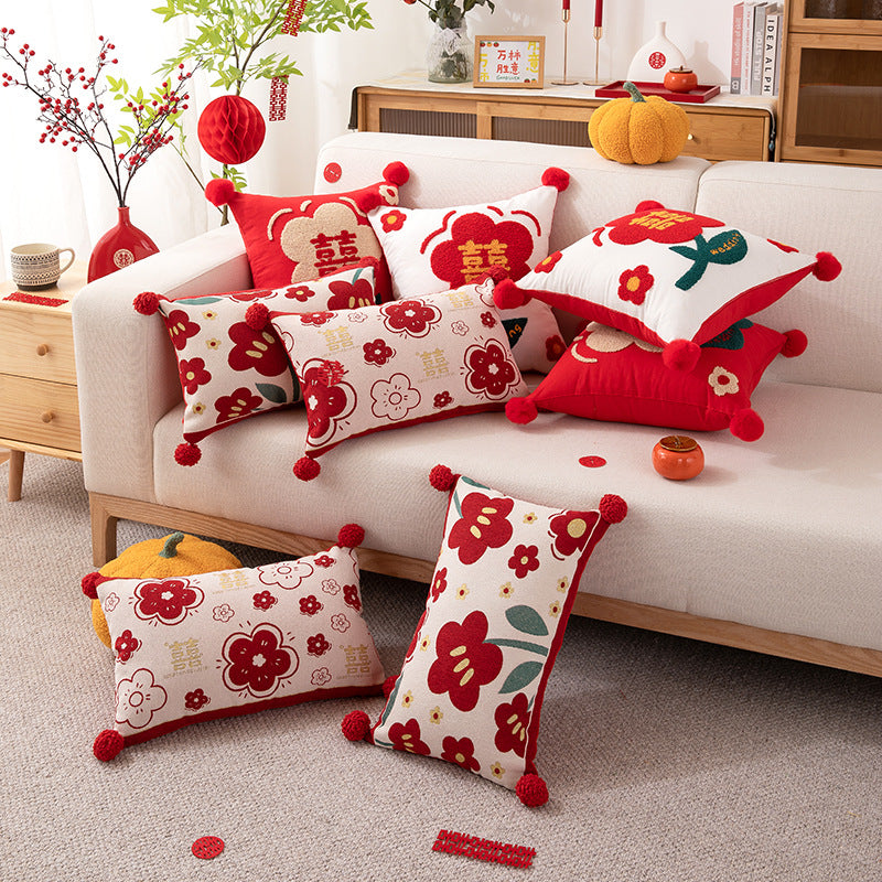 Decorative Floral Patterned Throw Pillow