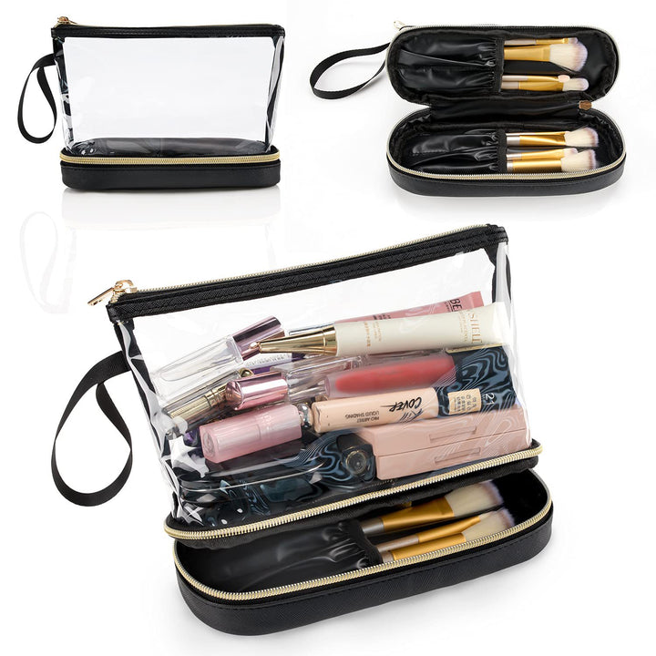Cosmetic organizer bag with transparent compartments Kalsten