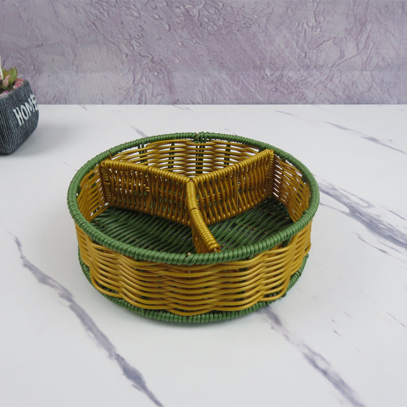 Multi-Compartment Woven Storage Basket Kalsten