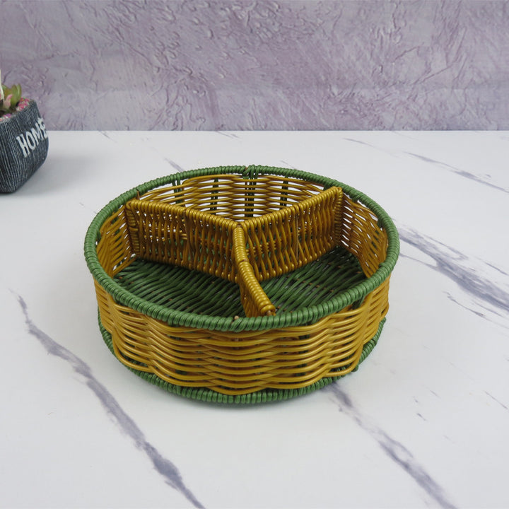 Multi-Compartment Woven Storage Basket Kalsten