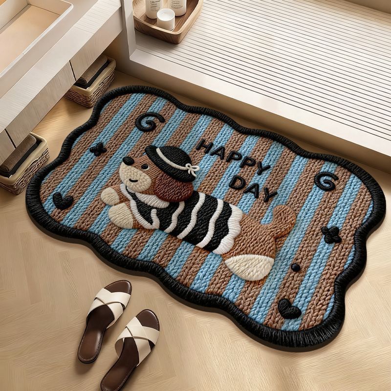Cute Bunny-Themed Bath Mat