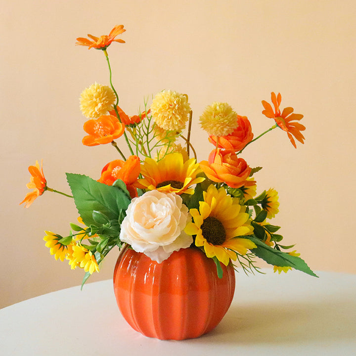 Decorative Floral Bouquet with Ceramic Accents