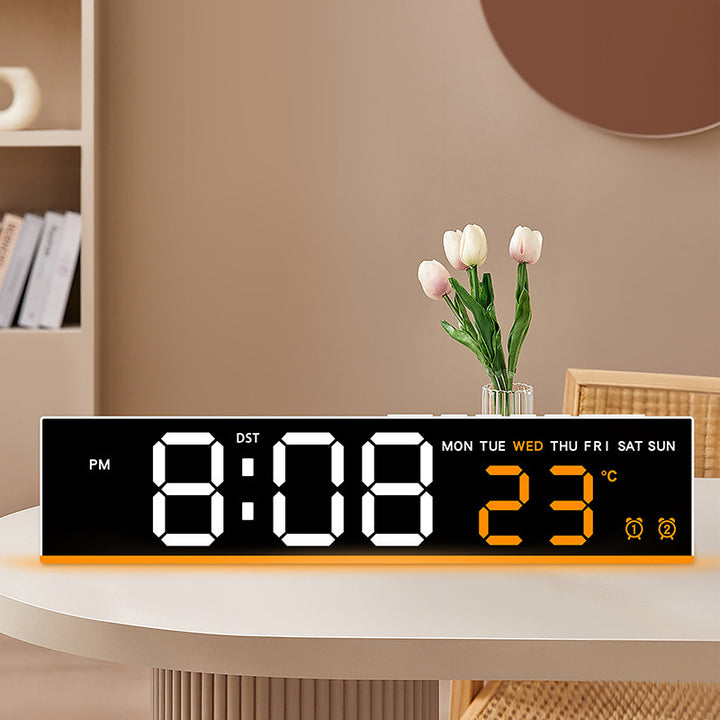 Digital wall clock with large LED digits and temperature display Kalsten