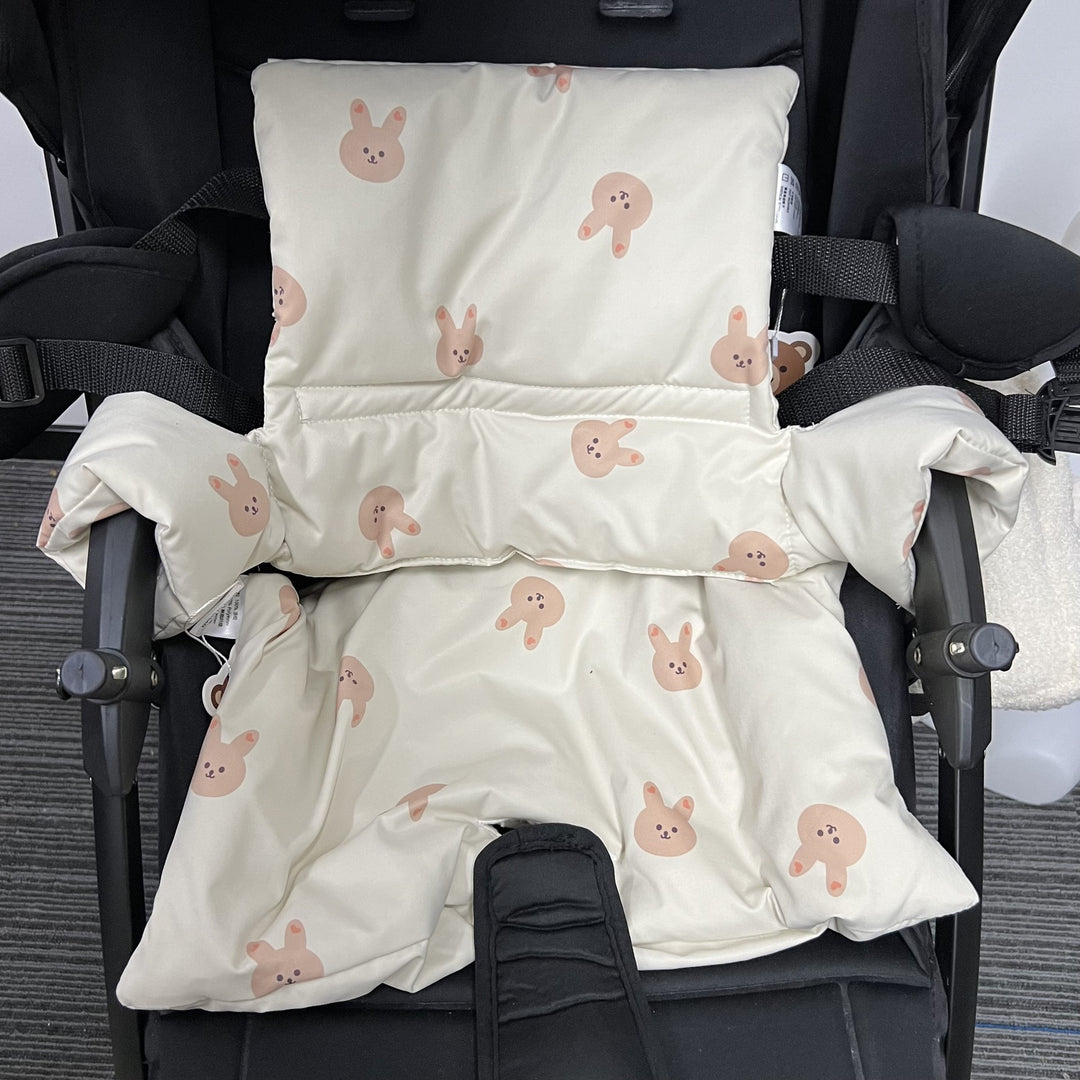 Padded Baby High Chair Cushion Set with Removable Teddy Applique