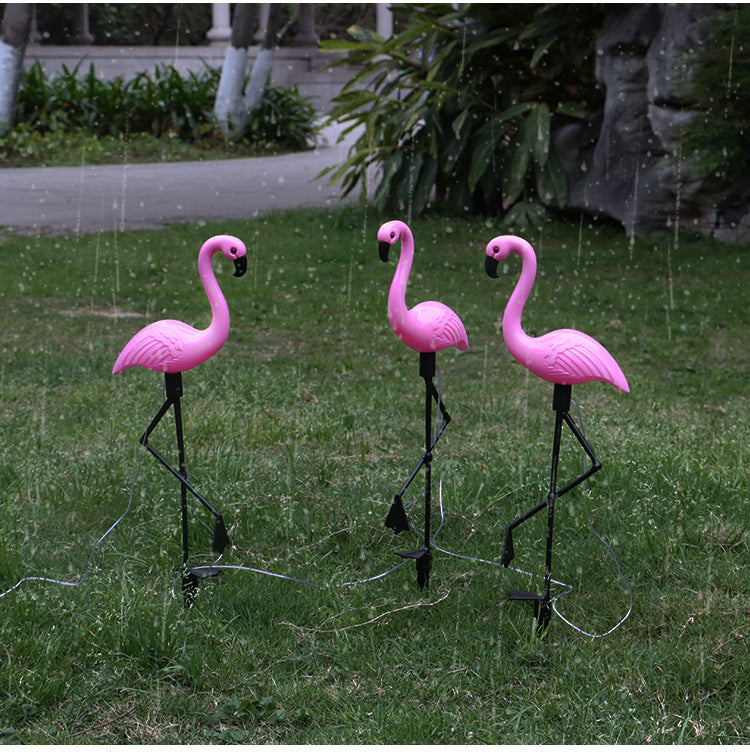 Decorative Solar Flamingo Garden Stake Lamp With Adjustable Metal Arm And Integrated LED Kalsten