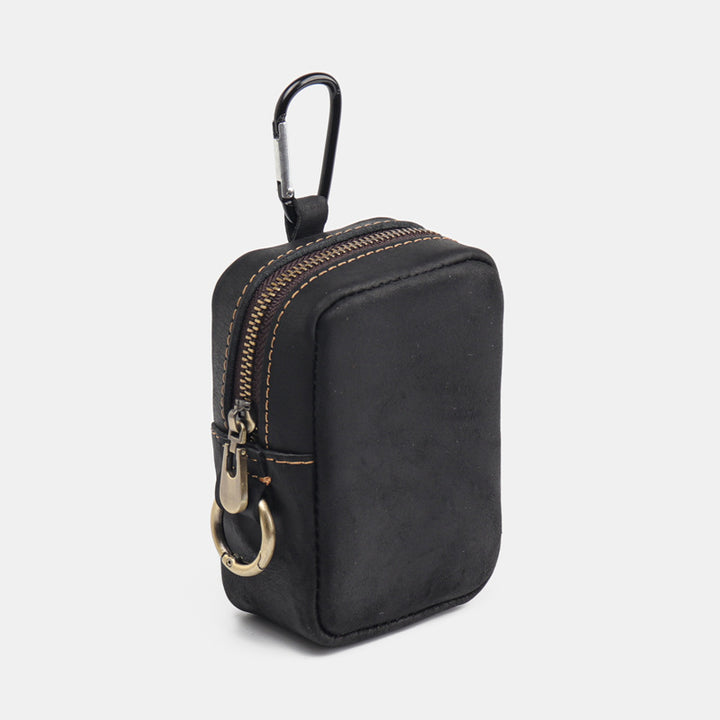 Leather Zippered Keychain Pouch