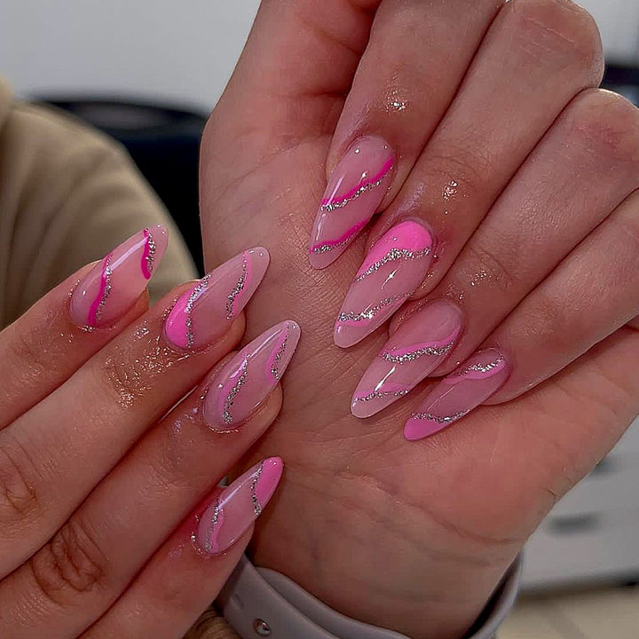 Stylish Glittery Stiletto Nail Art Kalsten