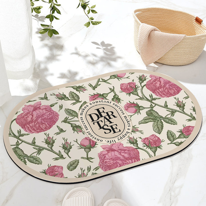 Floral Patterned Bath Mat Kalsten