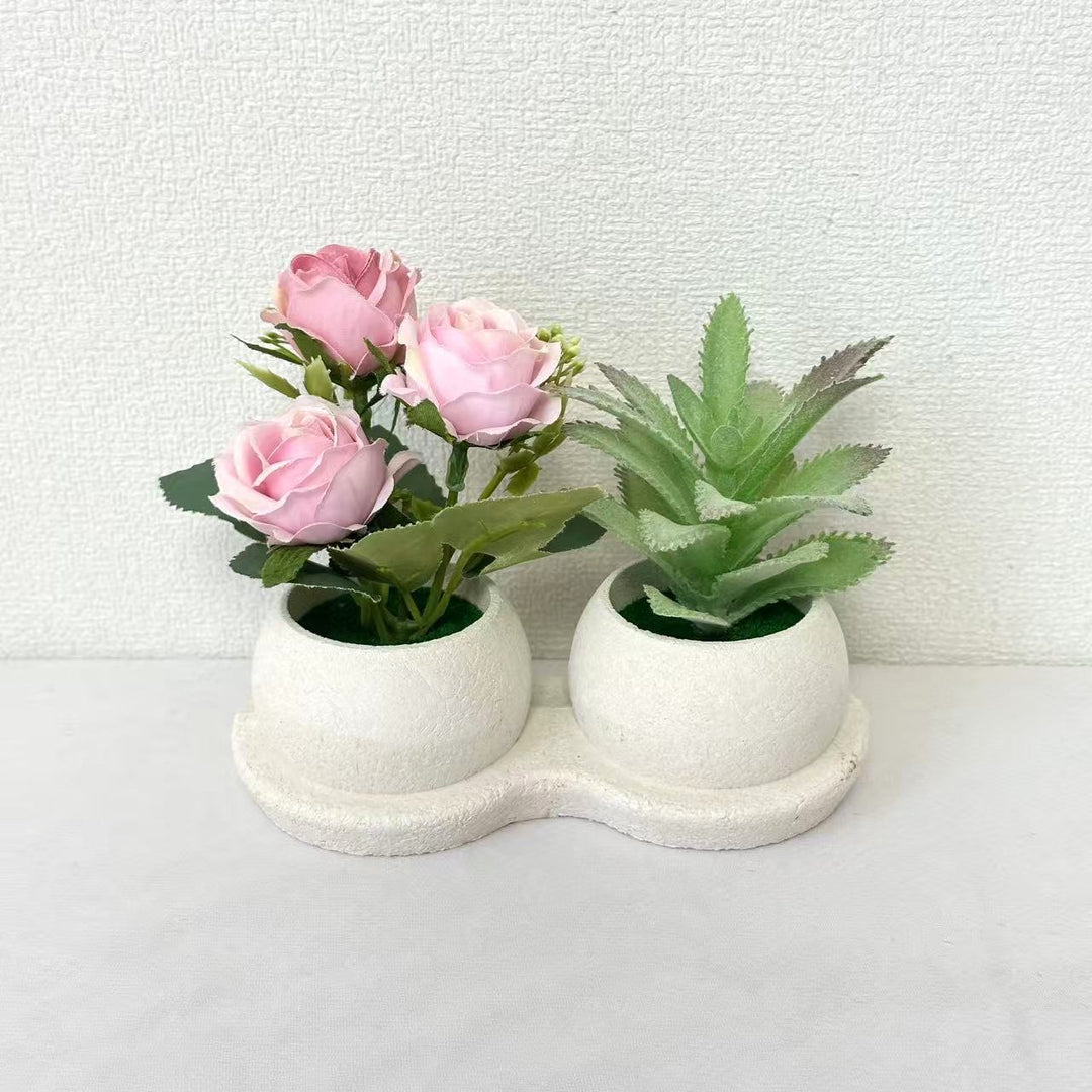 Decorative Succulent and Rose Arrangement for Home Decor