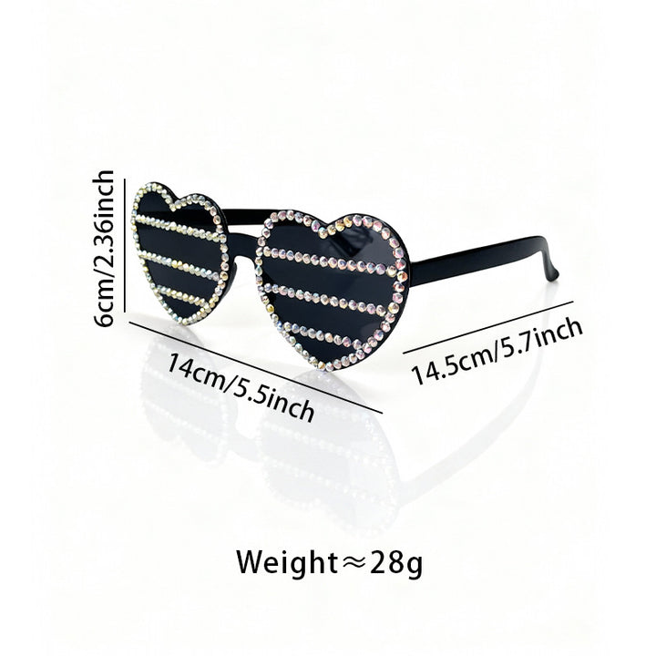 Decorative Rhinestone-Embellished Heart-Shaped Sunglasses Kalsten 1787141270