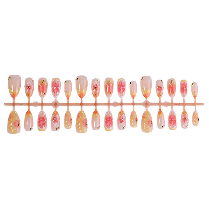 Decorative Floral Press-On Nail Set kalsten 1788495756