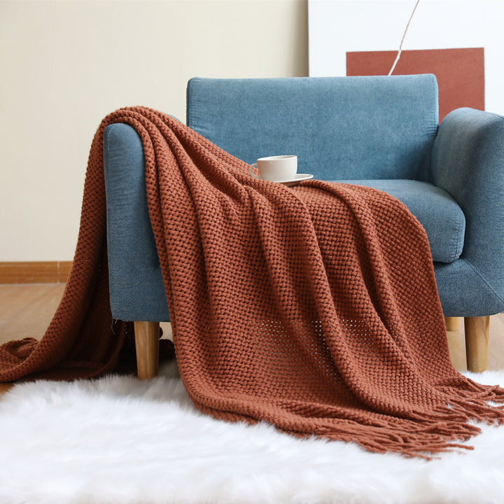 Woven Textured Knit Throw Blanket