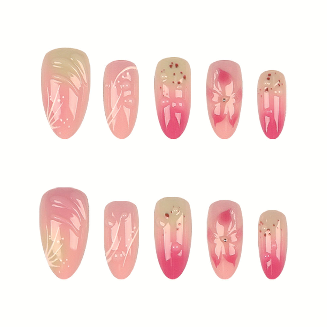 Floral Design Press-On Nail Tips