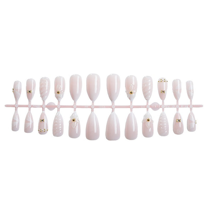 Artificial nail set with elegant floral design and luxurious accents Kalsten