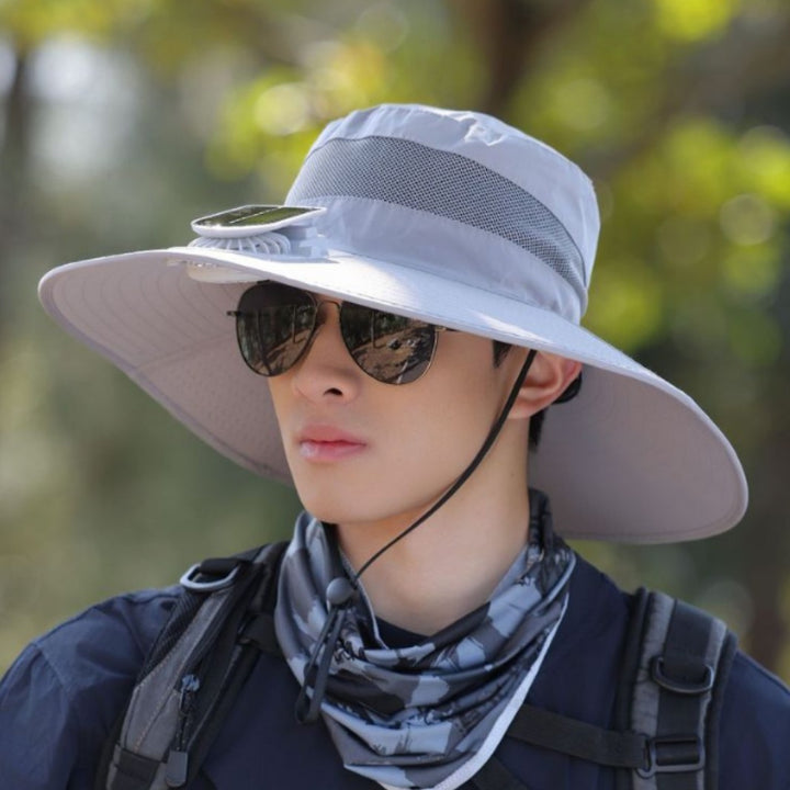 tactical fishing hat with wide brim, mesh ventilation and adjustable chin strap Kalsten