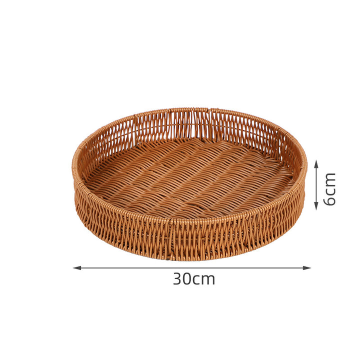 Round Artisan Woven Serving Tray Kalsten