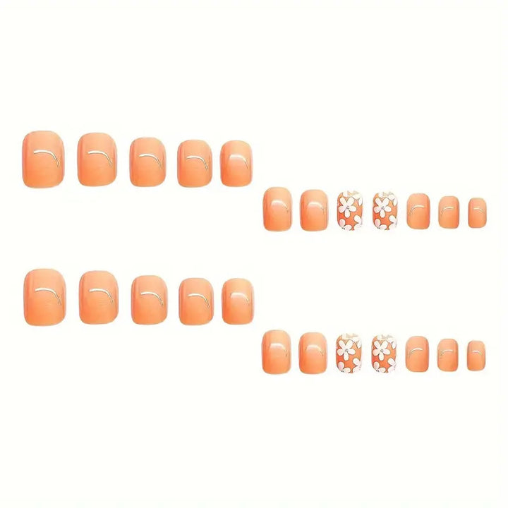 Decorative Floral Press-On Nail Set Kalsten