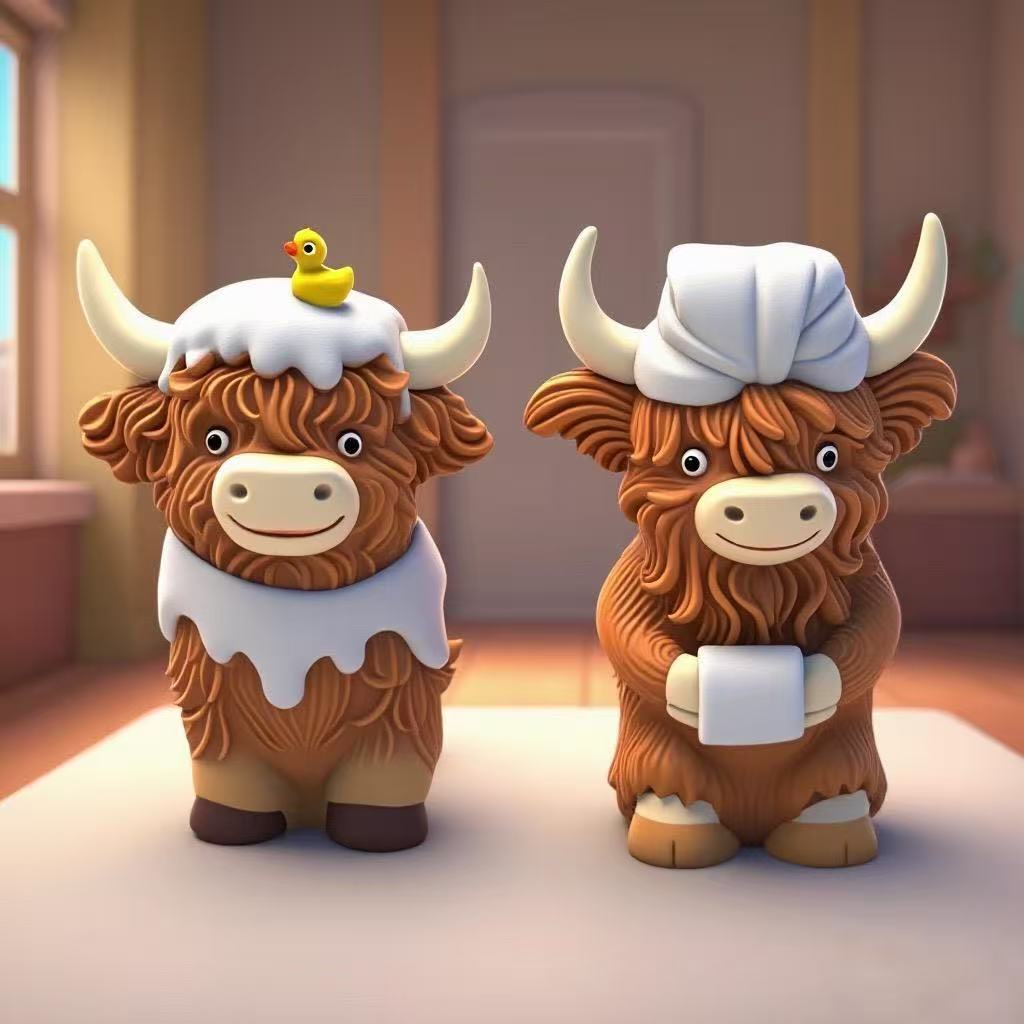 Funny Highland Cattle Figurine Kalsten