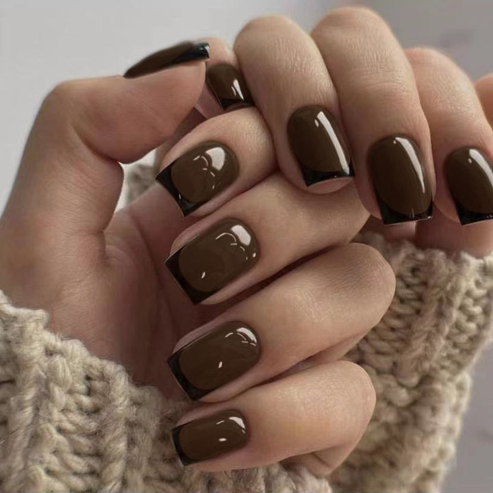 Glossy French Tip Press-On Nails Kalsten