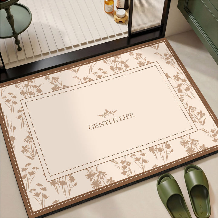 Elegant Vintage Floral Print Area Mat