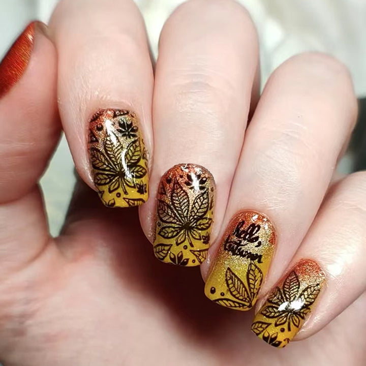 Artistic Leaf Design Press-On Nails Kalsten
