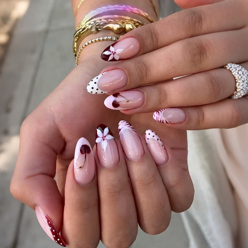 Nail art set with creative flower, heart and polka dot designs Kalsten