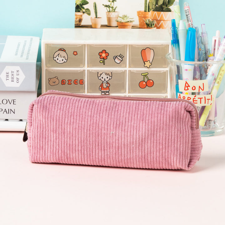 Textured Corduroy Pencil Case Kalsten