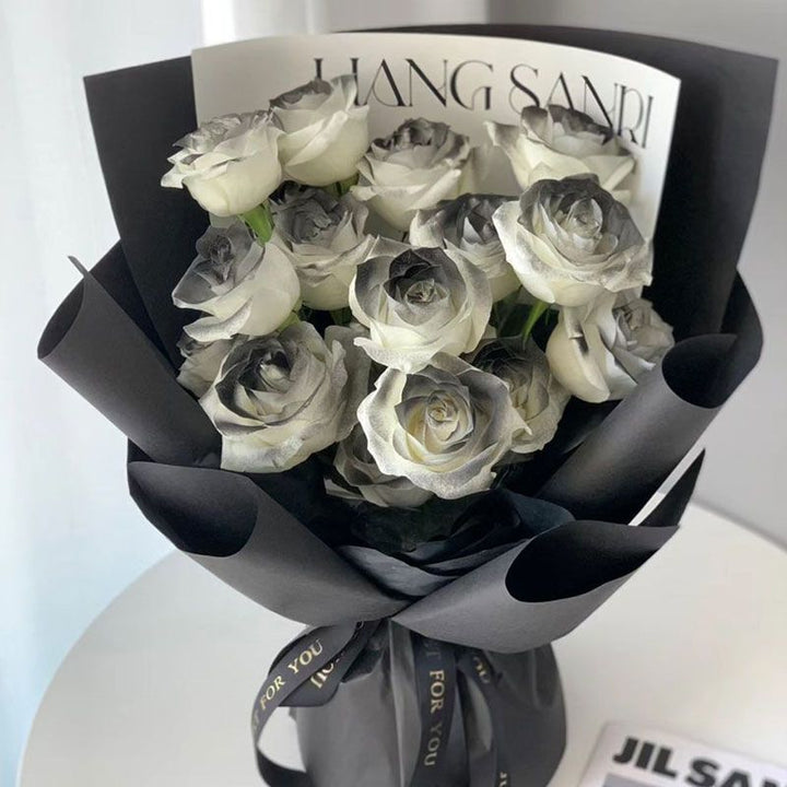 legant Floral Bouquet with Decorative Black Box