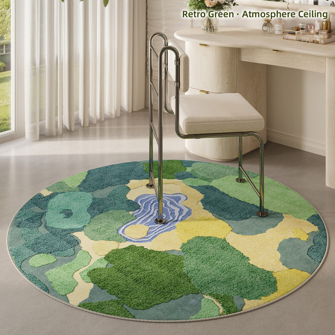 Floral Patterned Round Area Rug