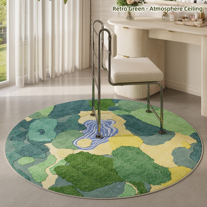 Floral Patterned Round Area Rug
