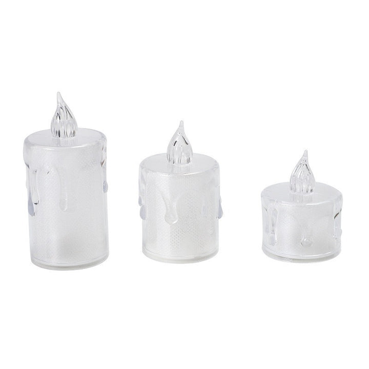 Decorative Flameless LED Tealight Candle Set with Realistic Dripping-Wax Glass Holders Kalsten